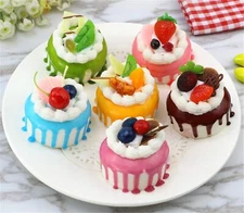 6pcs Realistic Artificial Simulation Cake Assorted Faux Fake Food Model Home Kit