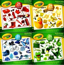 Crayola 24 Piece Puzzles World of Blue, Green, Red or Yellow CHOICE of 4 NEW!