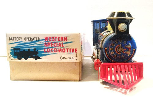 VINTAGE BATTERIEBETRIEBENER MYSTERY ACTION WESTERN SONDERLOK ZINNZUG - Bild 5 von 12