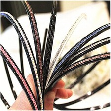 6Pcs Bling Bling 1 Rows Crystal Rhinestone Headband for Women Girls Thin Hair