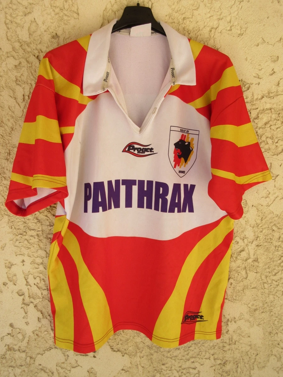 Maillot rugby USAP PERPIGNAN signé par plusieurs joueurs ERREA shirt camiseta L