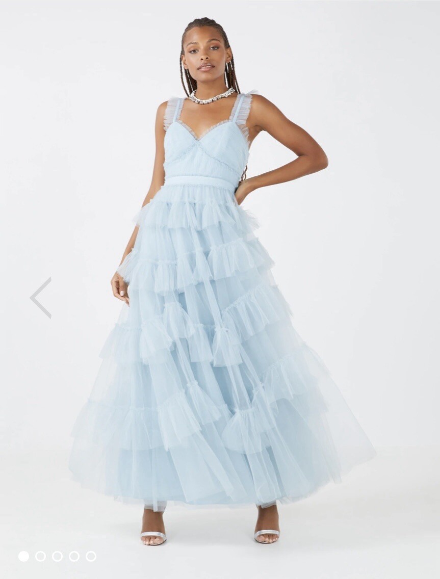 bcbg luna ruffle evening dress Luna's Ethereal Flow Ruffle Maxi Dress – Luna Mae