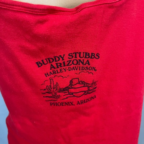 Harley-Davidson Tank Top Women’s 2XL Red Floral Lace Trim Biker Shirt Cami Y2K - Picture 5 of 8