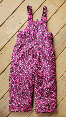 Girls Toddler Faded Glory Bibbed Fuschia Skiing Snow Winter Pants - Sz 4T - Picture 1 of 7