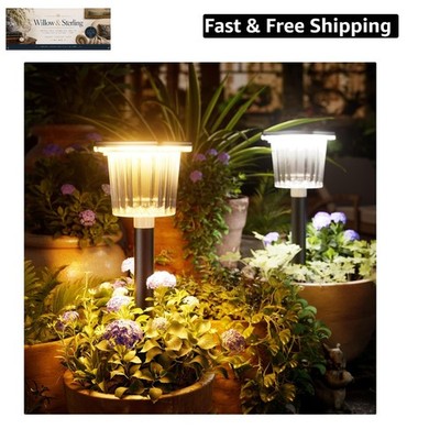 Super Bright Solar Pathway Lights 8 Pack, Adjustable Warm & Cold Solar Lights...