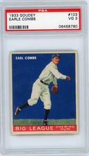 1933 Goudey Earle Combs #103 PSA 3