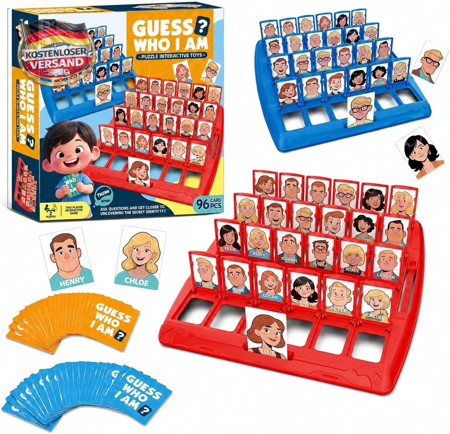 Ratespiel für 2 Personen - Wer Bin Ich Familienspiel für Familie & Freunde