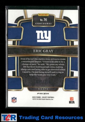 2023 Panini Select #74 Eric Gray Tri-Color Prizms #/259 | eBay