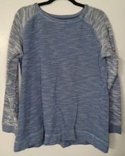 Champion Women s Long Sleeve Marled Crew neck Sweatshirt Blue/wht Textured , XL
