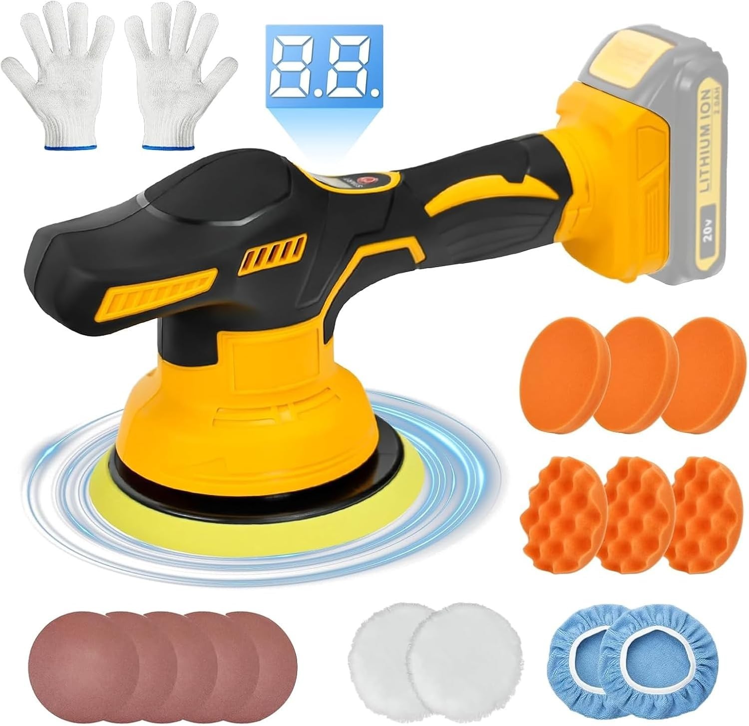 Kit Cordless For Dewalt 20v Battery,buffer Polisher Fo