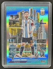 2026 Topps Argentina Team Lionel Messi AFA in the Apple Aqua Rainbow Foil #/199