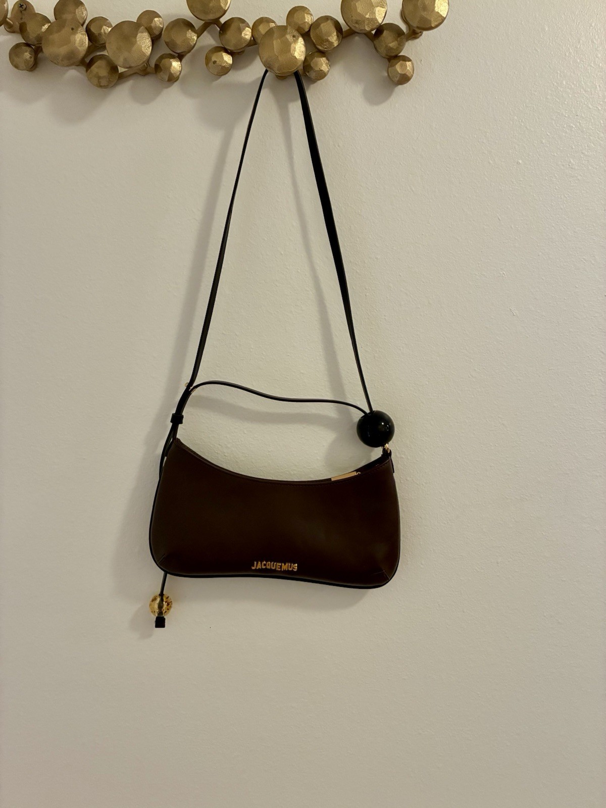 Jacquemus Le Bisou Perle Brown Small Shoulder Bag Original Dust Bag/Tags