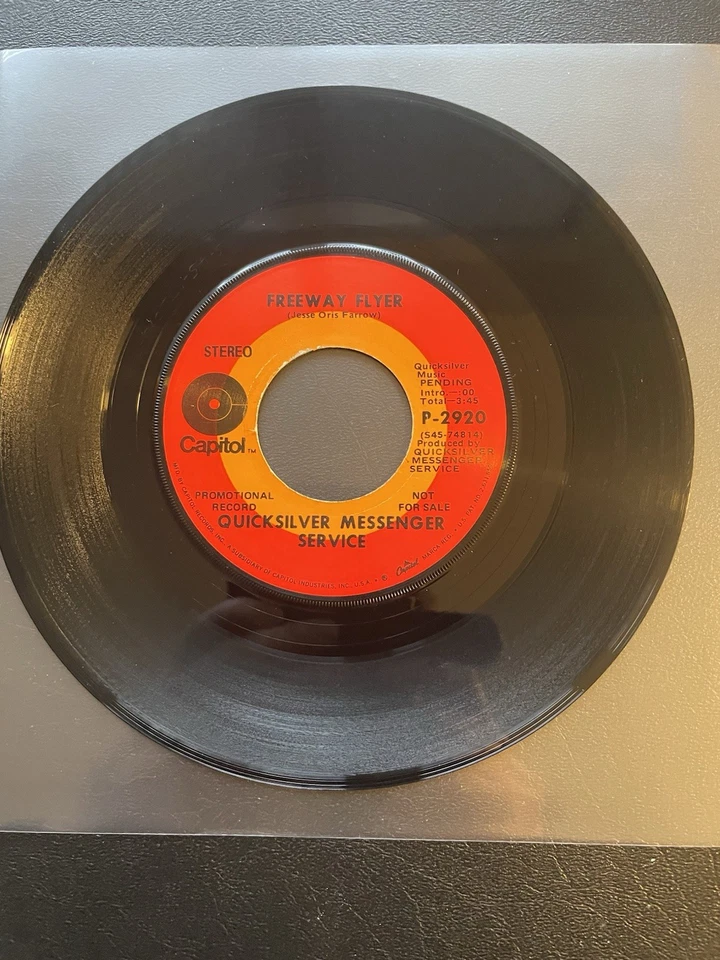 QUICKSILVER MESSENGER SERVICE FRESH AIR/ FREEWAY FLYER 45 rpm PROMO COPY EXC - Image 2 of 4