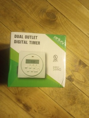 Century 7 Day Heavy Duty Digital Programmable Timer - Dual Outlet (Single Con...