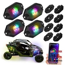 4Pods LED Rock Lights Kit, Multi-Color Neon Rock Light with App Control, Music