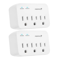 Compact 3 Outlet Heavy Duty Surge Protector - 1200 Joules for Appliance Safety