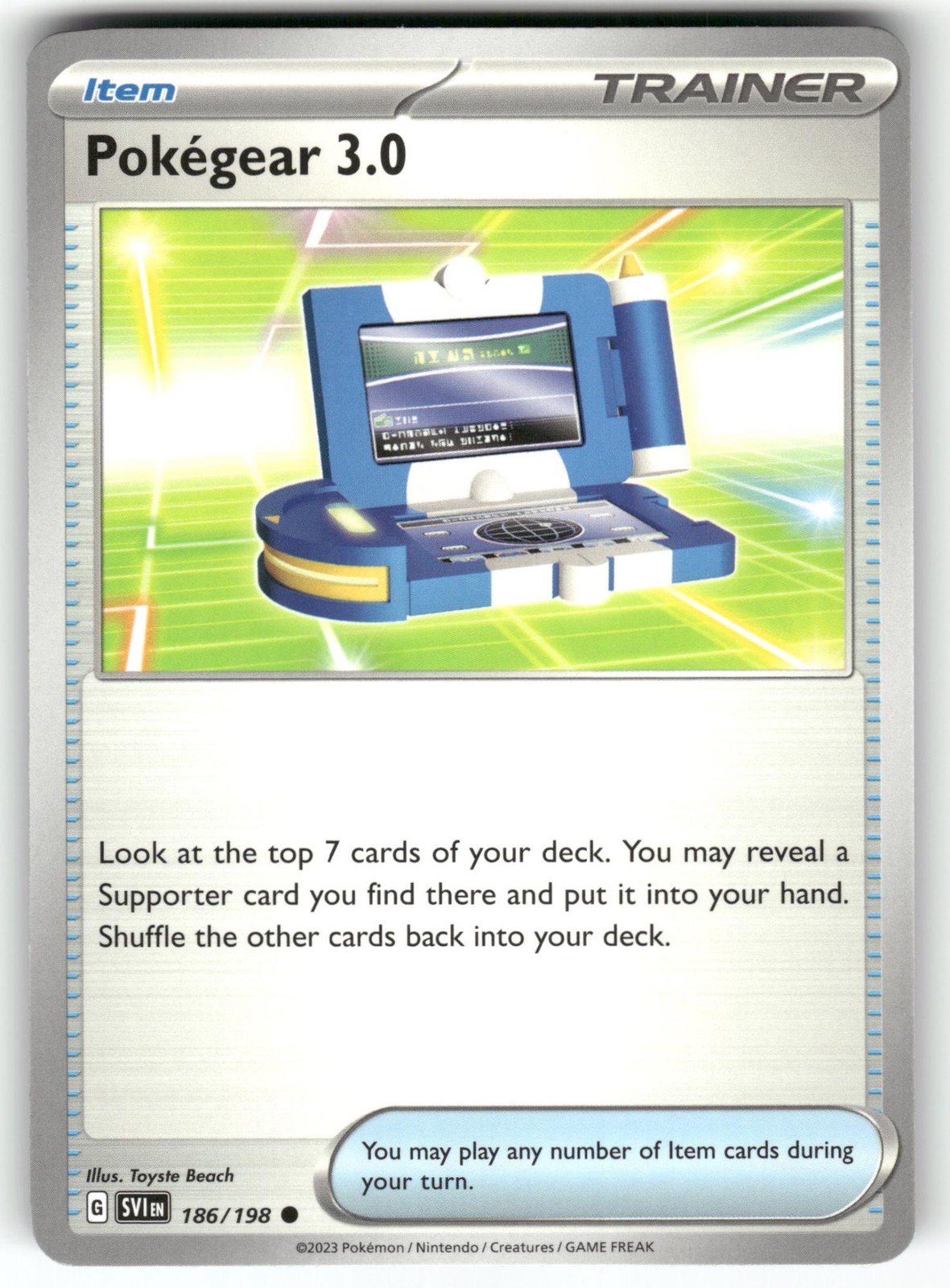 POKEMON POKEGEAR 3.0 186/198 COMMON SCARLET & VIOLET NM