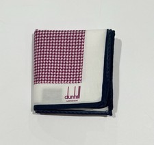 Dunhill Handkerchief Men Plain Geometric Made ITALY Cotton Pocket Suit Square 13