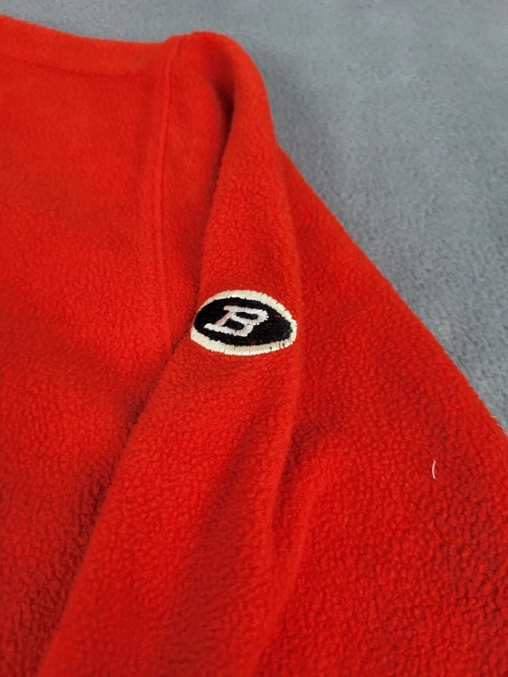 Bogner Fleece Quarter Zip Pullover Women M Red Lightweight Sweater Logo Zipper - Image 2 of 4
