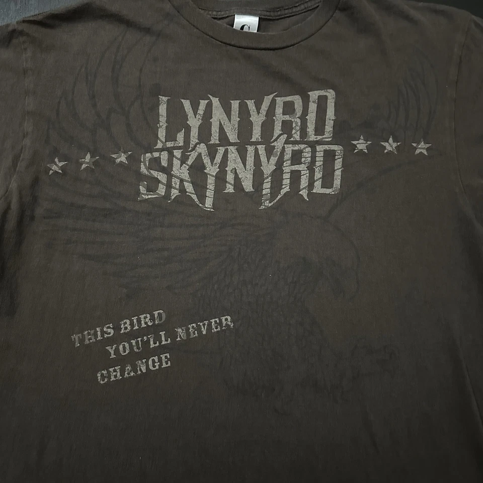 Camiseta Lynyrd Skynyrd Tour 2008 Free Bird Banda Marrón Talla Mediana Foto 3 de 4