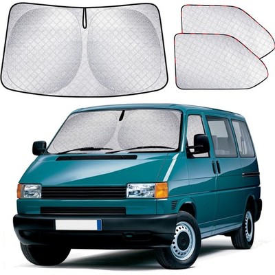 Sonnenschutz Auto Frontscheibe Innen passend für VW T4, 3PCS Thermomatte Fahr...