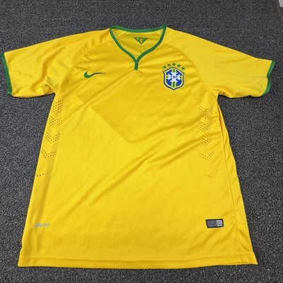 Brazil Shirt Mens Large Yellow Nike 2014 CBF Soccer Football Dri