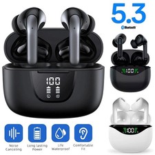 Bluetooth 5.3 Earbuds Headset Wireless Noise Cancelling TWS Trucker Waterproof