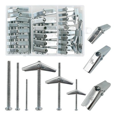 SHRJ 28 Sets Hollow Wall Anchors, Toggle Bolts, Wing Nuts Heavy Duty Metal Dr...