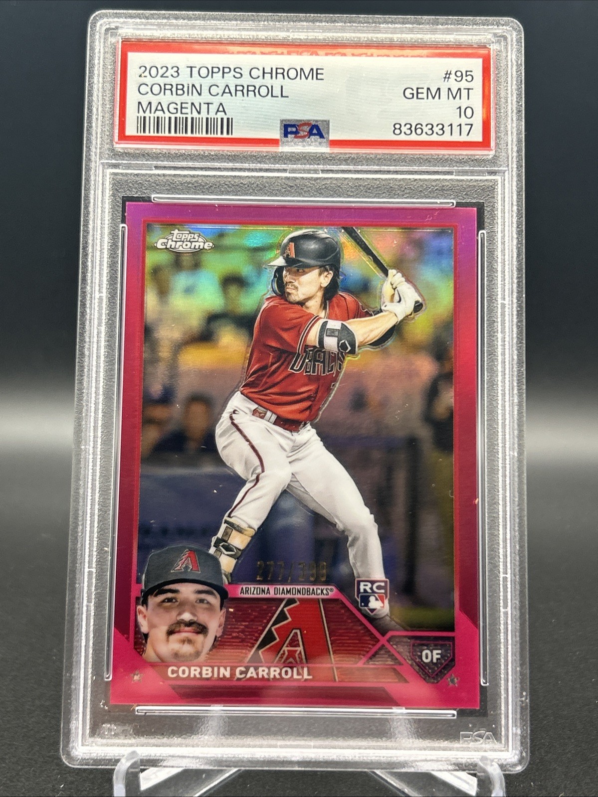 2023 Topps Chrome Corbin Carroll PSA 10 #95 Magenta Refractor /399 (RC)