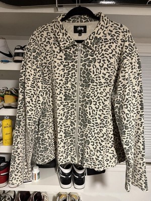 Stussy Leopard Mesh Zip Jacket Size Large | eBay