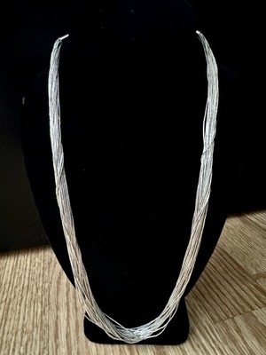Vtg Navajo Native American Liquid Sterling Silver 30 Strand Necklace 23 /34g