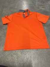 Under Armour HeatGear Polo Shirt Men  s XL Orange Gray Loose Fit Golf Athletic