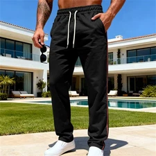 Men Casual Sports Pants Workout Baggy Sweatpant Long Trousers