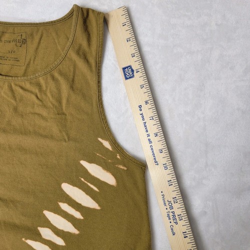 Camiseta sin mangas We The Free People oliva tie-dye blanqueador 100 % algodón talla S/P - Imagen 6 de 9