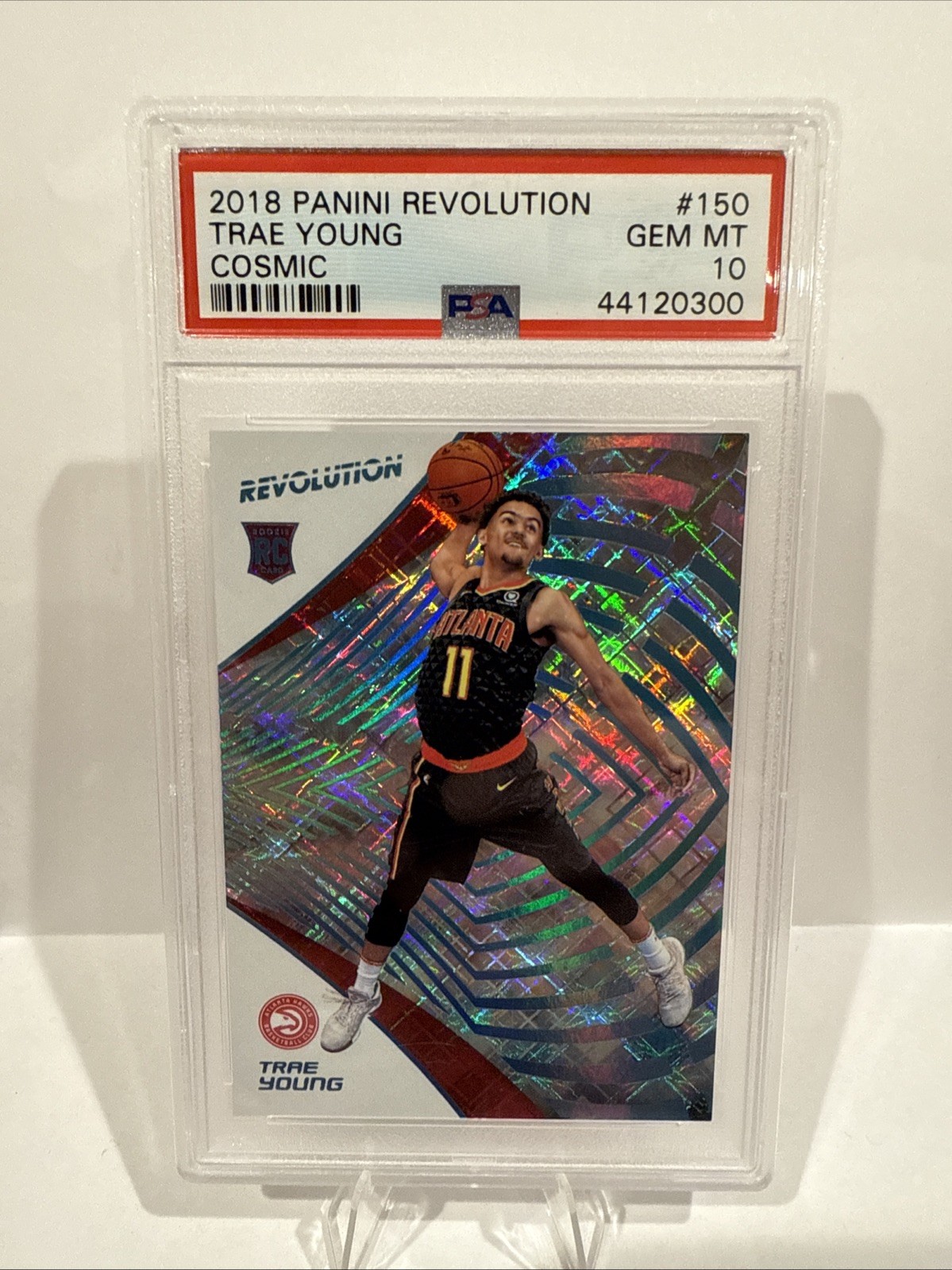 2018-19 Panini Revolution Trae Young Cosmic /100 #150 Atlanta Hawks PSA 10