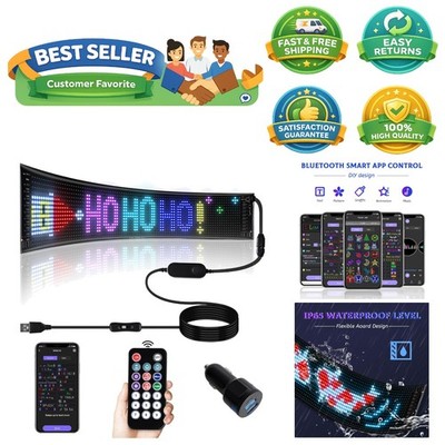 Portable 23''x5'' LED Matrix Panel - Custom Text & Animation with Remote Control