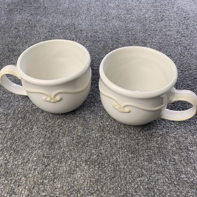 Princess House Pavilion Stoneware Soup Mugs, Set of 2, #1377