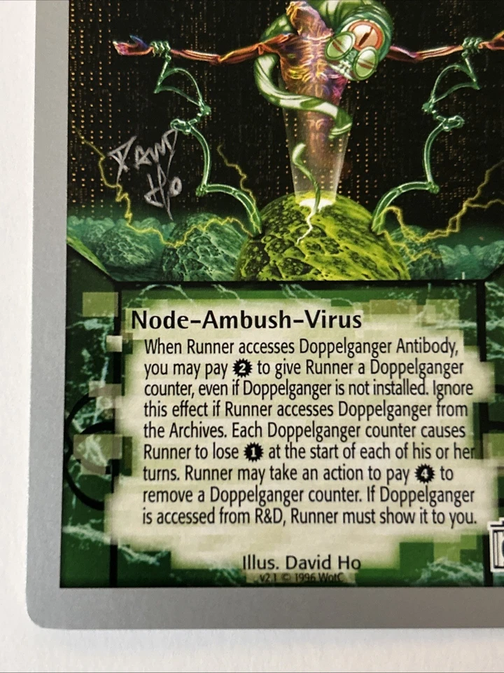 Rare Signed Proof By Illus David Ho Netrunner: Doppelgänger Antibody - Image 4 of 4
