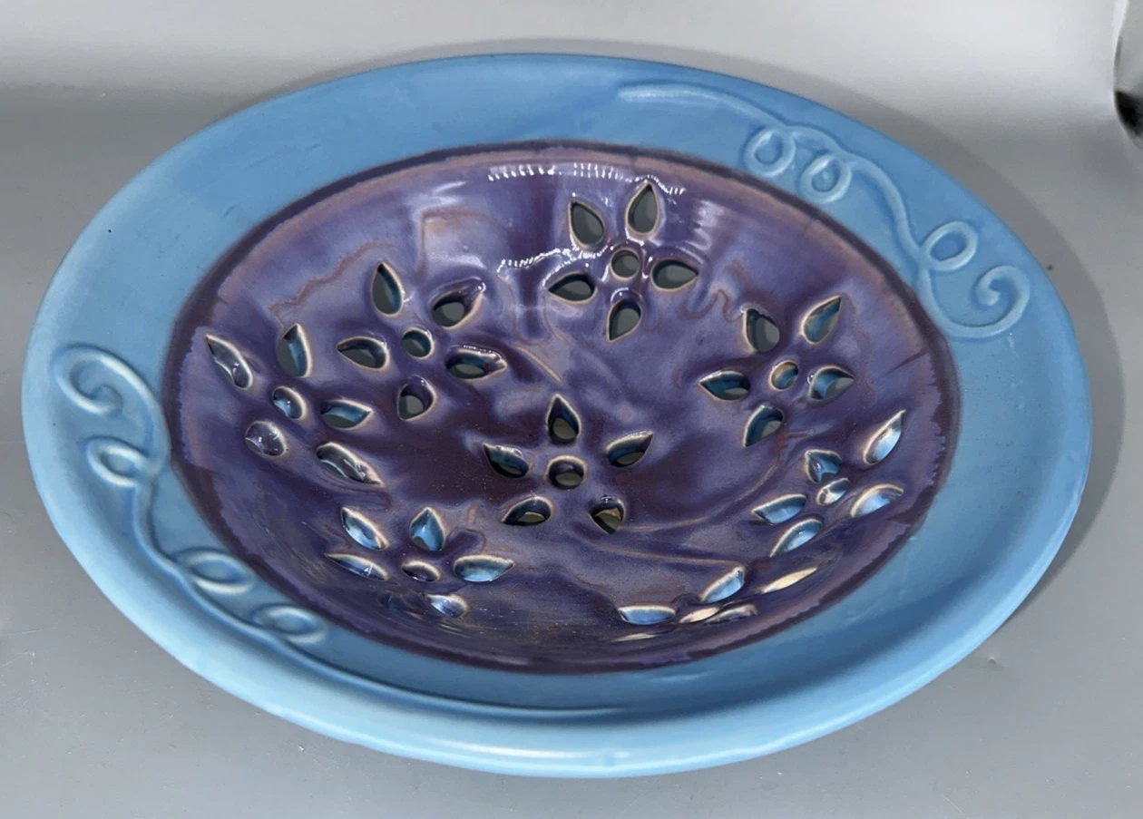 Studio Multicolor Pottery Colander Berry Bowl Ceramic Handmade 10.5” Strainer
Opens in a new window