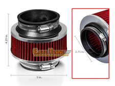 2.75" 70mm Cold Air Intake Universal ByPass Valve Filter RED For Nissan