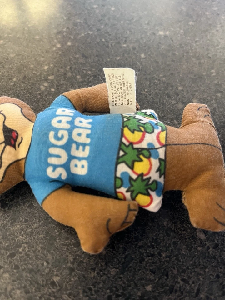 "Juguete de peluche Sugar Bear Surfer 1989 vintage de 4,5"" promoción de cereales post" Foto 3 de 4