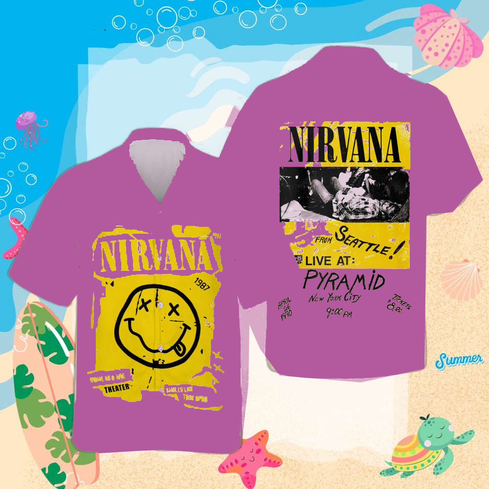 PURPLE Nirvana band HAWAII SHIRT 3D SHIRT All sizes HOT NEW summer JJ5575