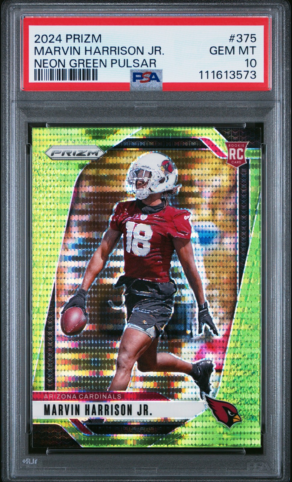 Marvin Harrison Jr. Panini Prizm #375 Neon Green Pulsar