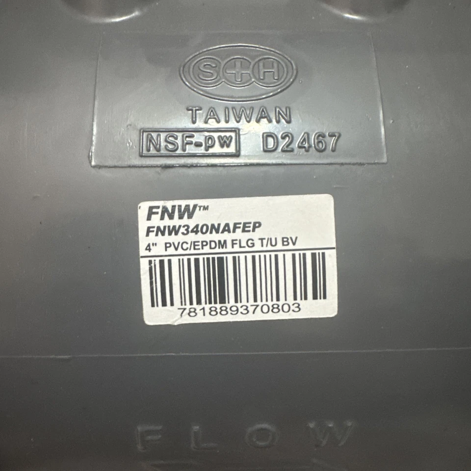 FNW FNW340NAFEP 4 Inch PVC EPDM FLANGE T/U BV Ball Valve S+H - Image 2 of 4