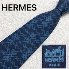 Excellent condition HERMES Tie H Tag Heart Hardware All over Pattern Made in Fra
