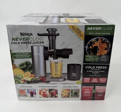 #ad Ninja Never Clog Cold Press Juicer Total Pulp Control Brand New $115.00