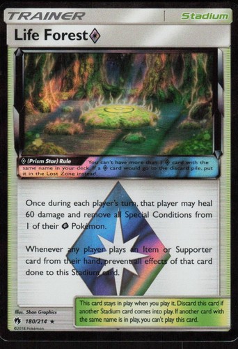 Life Forest ◇ 180/214 Holo Lost Thunder Pokemon TCG Lightly Played