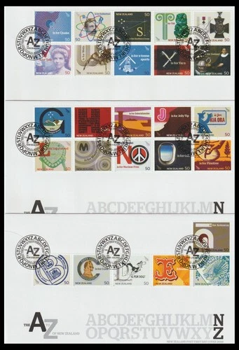 NEW ZEALAND 2008 A TO Z FDC SET OF 3 (VF)