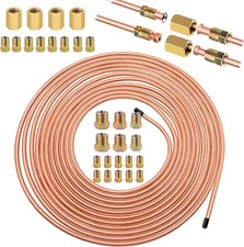 Upgraded Brake Line Tubing Kit- 25Ft, 3/16 Copper Coated Flexible Tube Includes