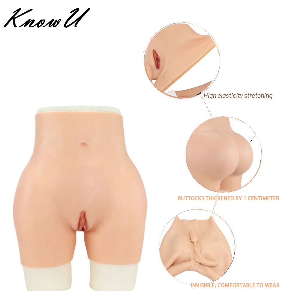 Silicone Pants Thicken Hip Shaping fake panty Vagina Underwear For Crossdresser